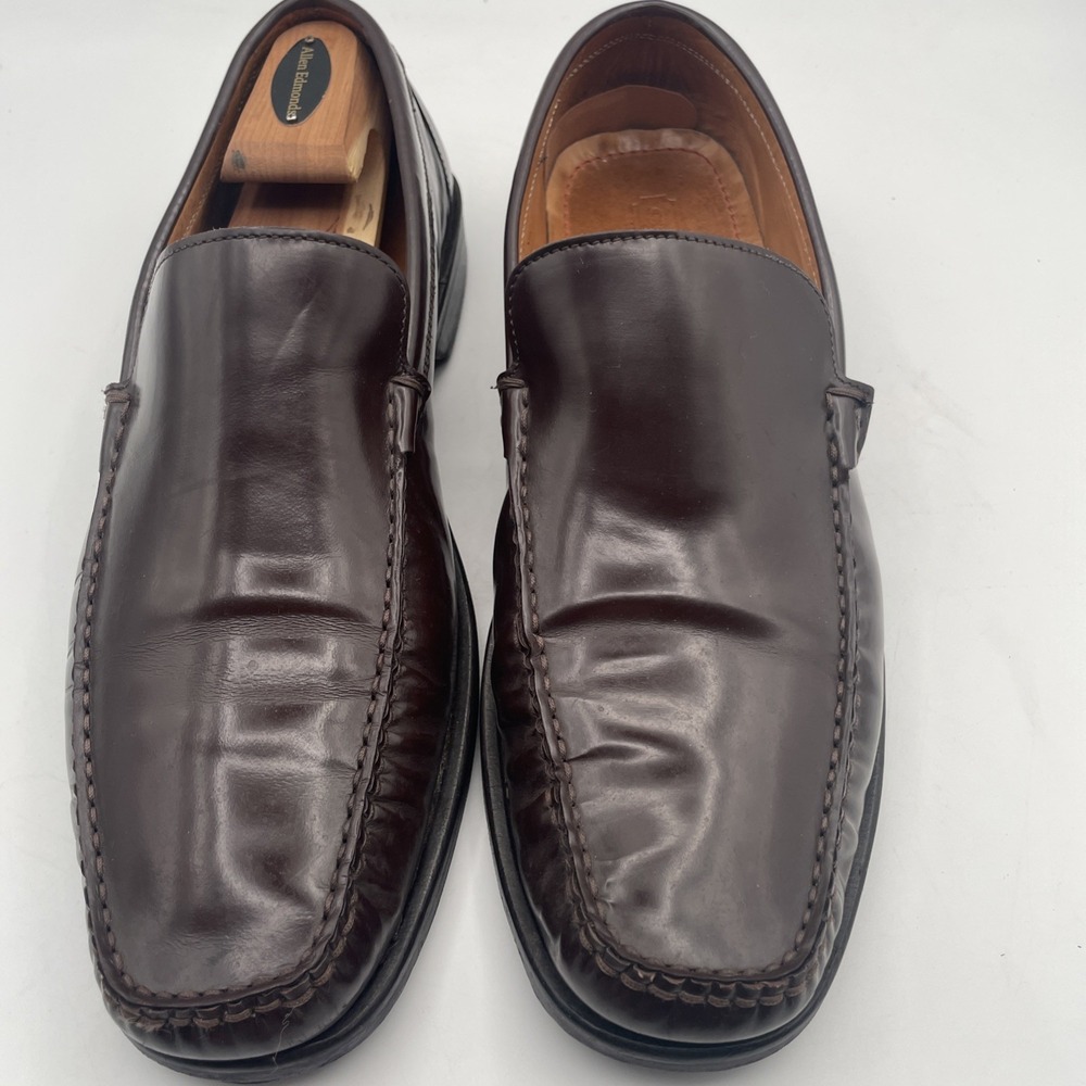 COACH Men's Leather Brown Burgundy Moc Toe Venetian Loafers US 11D Made in Italy - Picture 2 of 12